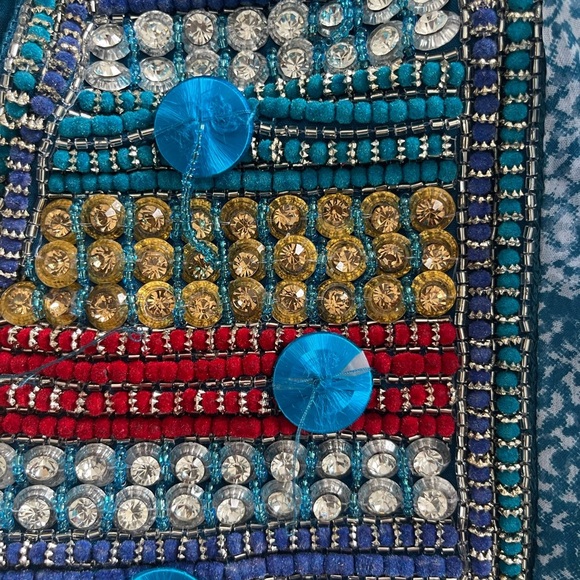 Elegant Blue and Red Maxi Dress - Picture 10 of 14